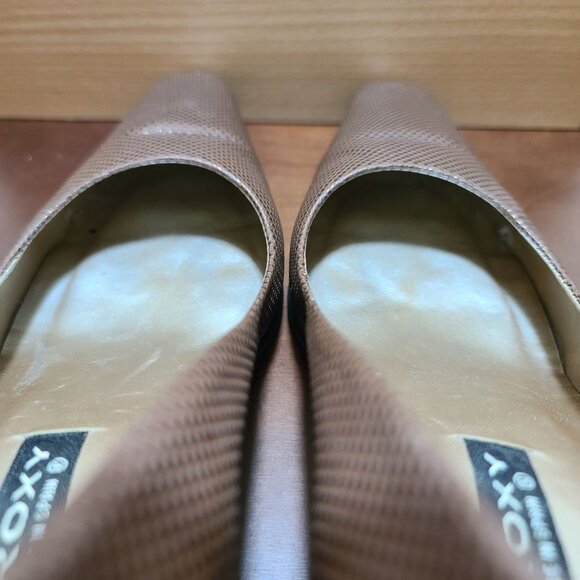 EXCELLENT USED SHOES PROXY ITALIAN LEATHER COPPER GOLD MESH TEXTURED HEELPUMPS 8 - Picture 8 of 14